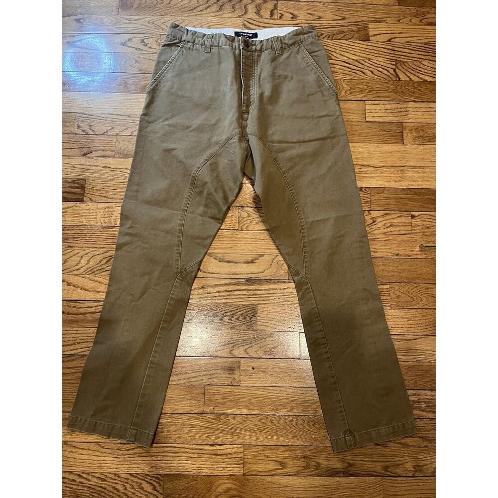 LA Panoplie Paris Equestrian Style Khaki Pants Belted back 100% Cotton